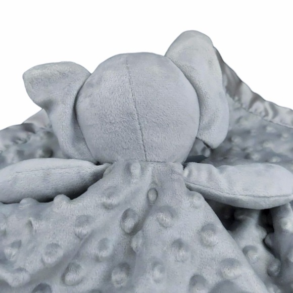 Pro Goleem Elephant Lovey Gray Grey Minky Dot Unisex Crinkle Ears Satin Back 16” - Picture 6 of 13